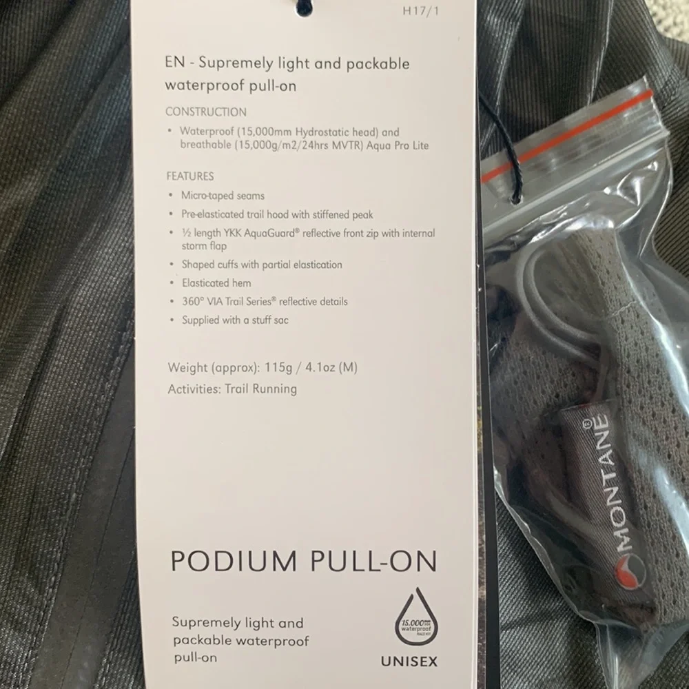 MONTANE PODIUM PULL-ON RUNNING JACKET Sz S - SS22 - Picture 5 of 6